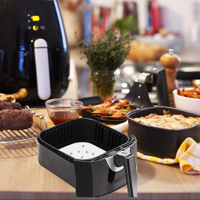 200 шт. квадратные 9-дюймовые перфорированные пергаментные вкладыши для выпечки