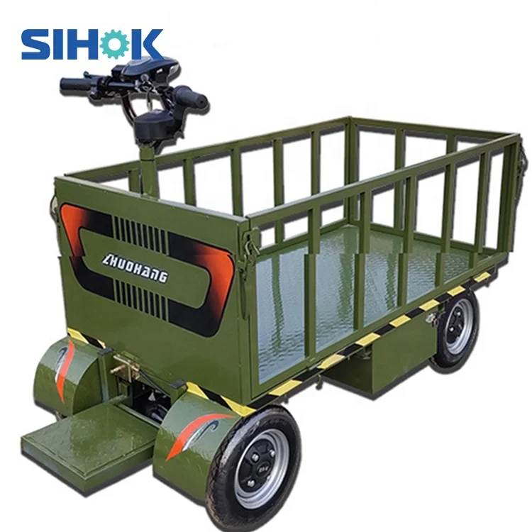 

SHDG800-48 steel four wheels electric motor trolley warehouse cargo transport carts and trolleys 800kg heavy duty trolley