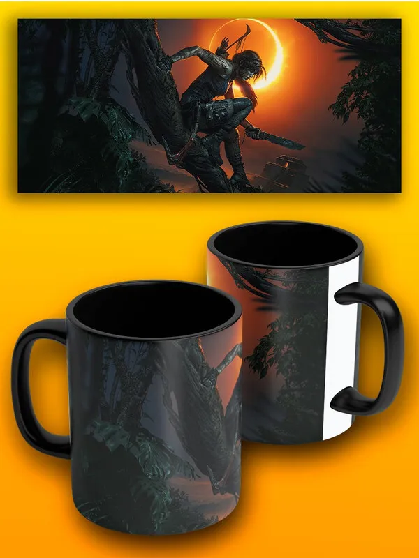Кружка черная игры Shadow of the Tomb Raider (томб райдер Тень Расхитительницы гробниц PS Xbox PC