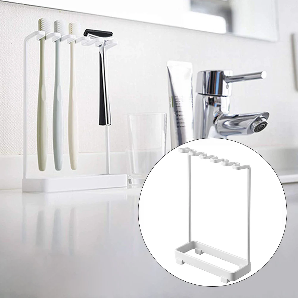 

Durable Bathroom Organizer No Drilling Storage Hotel Home Toilet Free Standing Modern Toothpaste Wrought Iron Toothbrush Holder