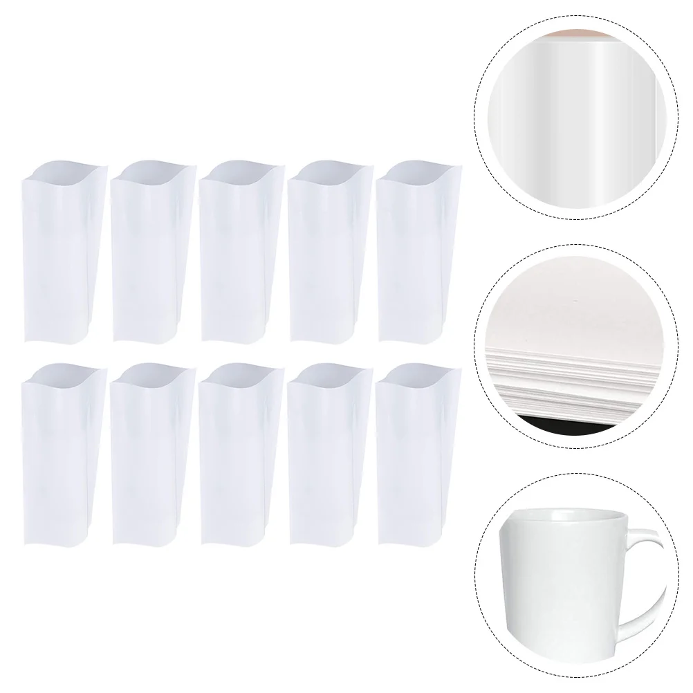 

20 Pcs Tumbler Sublimation White Heat Transfer Shrink Films Bags Wrap Sleeves Blank Mugs
