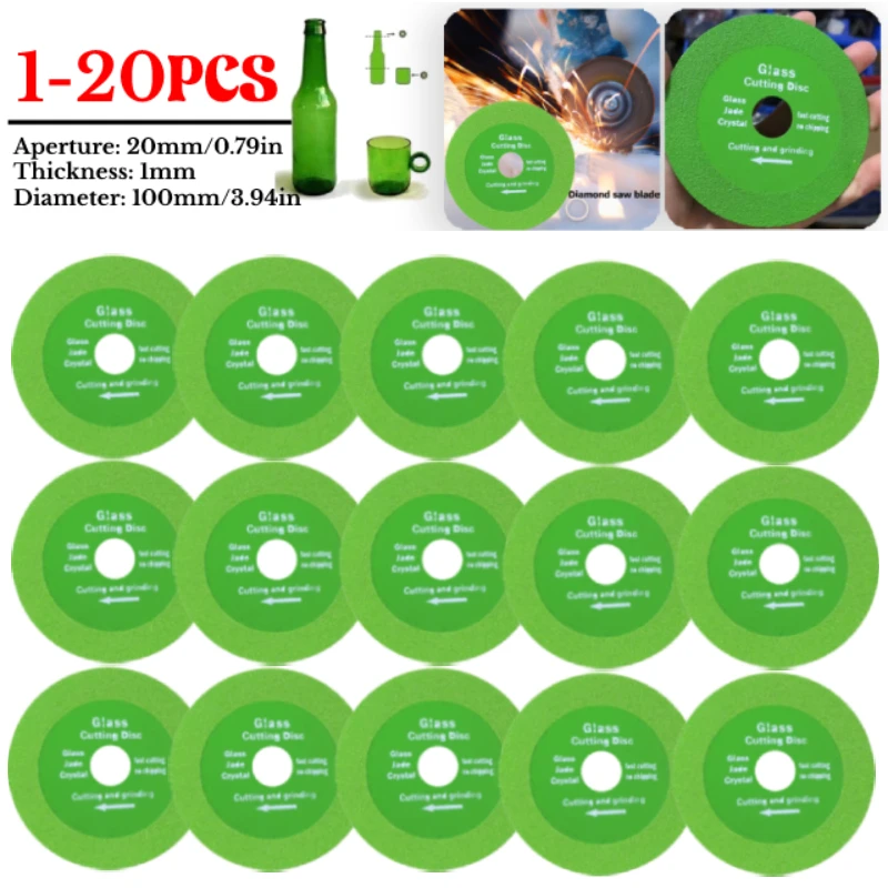 

1-20Pcs Glass Cutting Disc 100mm Diamond Disc Marble Saw Grinder Blade Sharp Brazing Polishing Cutting Discs for Ceramic Tile