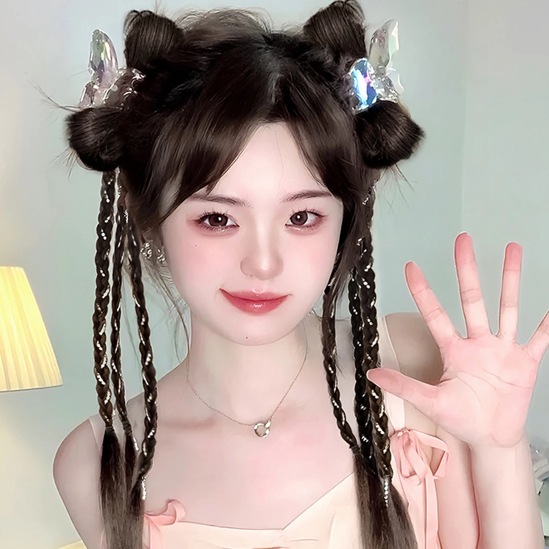 

Sweet Bow Ponytail High Elastic Wig Woman Hair Side Bows Clips Simulation Y2K Bow Hair Clip Hair Accessories Fashion Hair Clip
