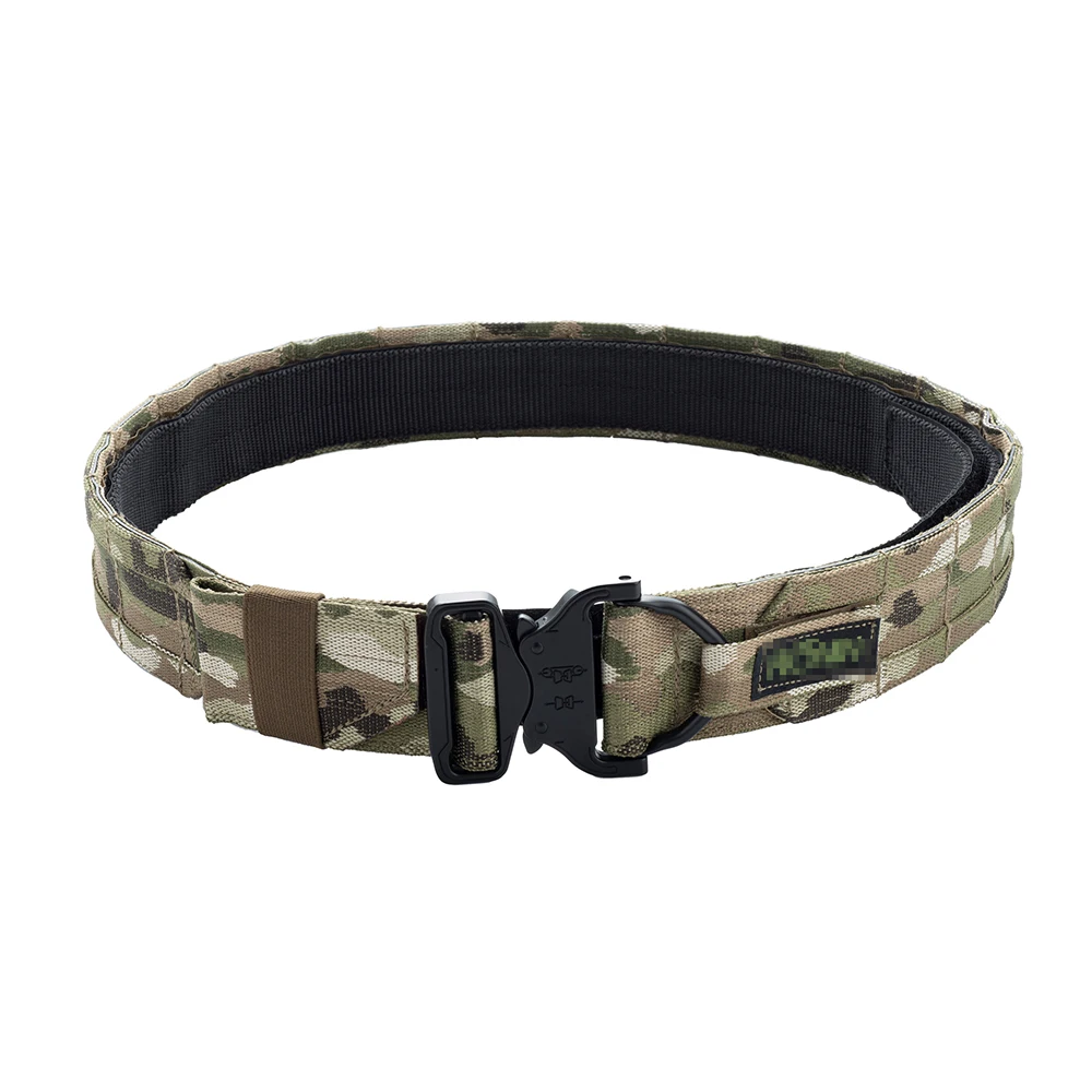 

Ronin Style1.5 Inch Tactical Senshi Belt Cobra Buckle Hunting Military Alloy Double Layer Belt Molle System Airsoft
