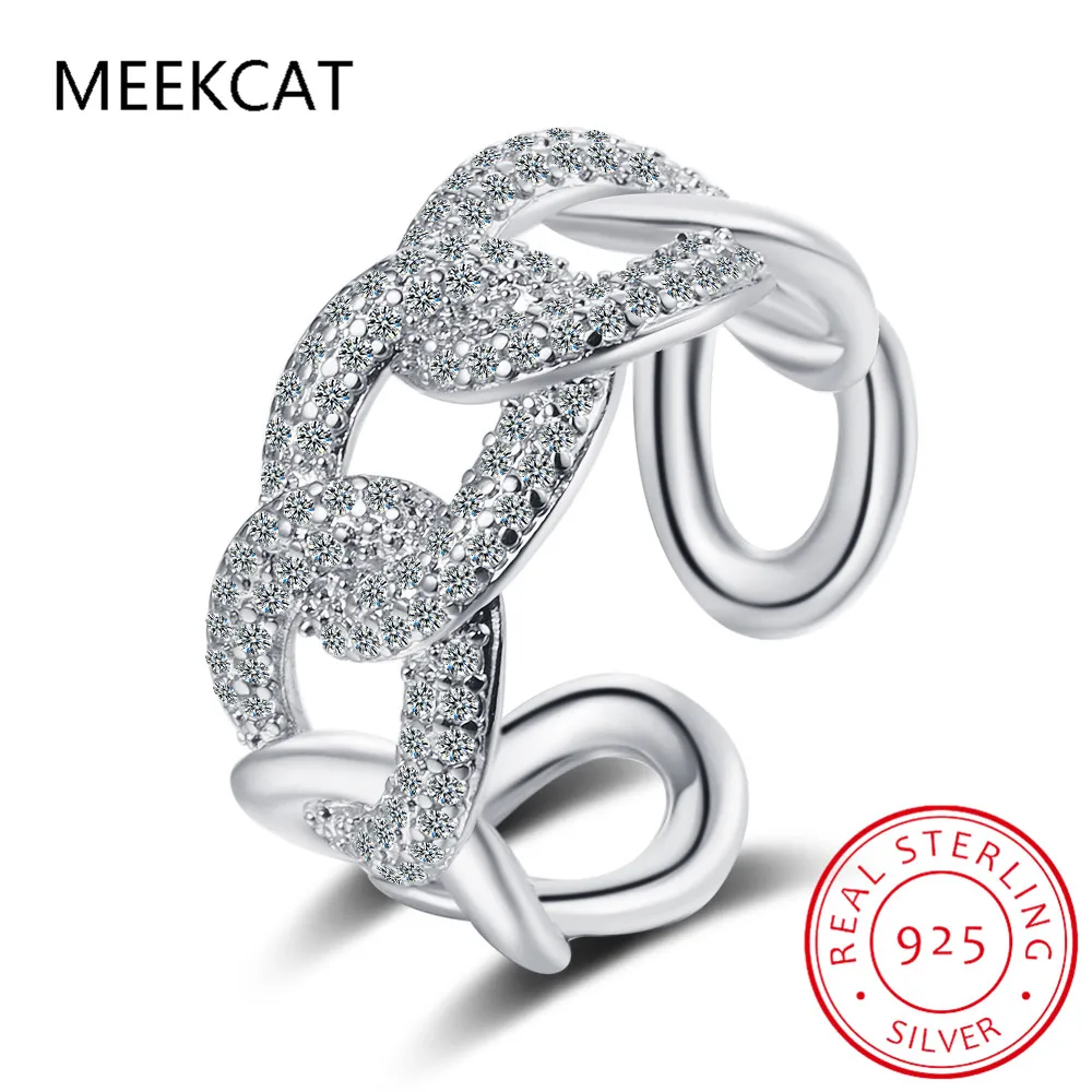 Роскошные кольца с муассанитом для мужчин и женщин двухрядная кубинская цепочка