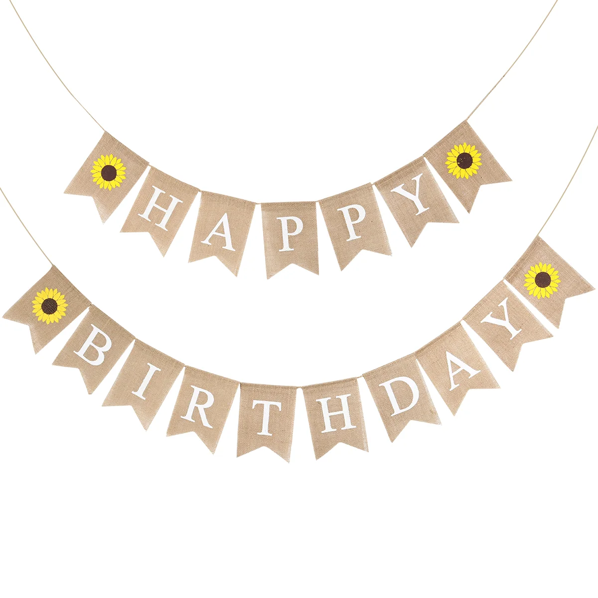 

1PC Banner Burlap Swallowtail Sunflower Hanging Decorative Party Supplies