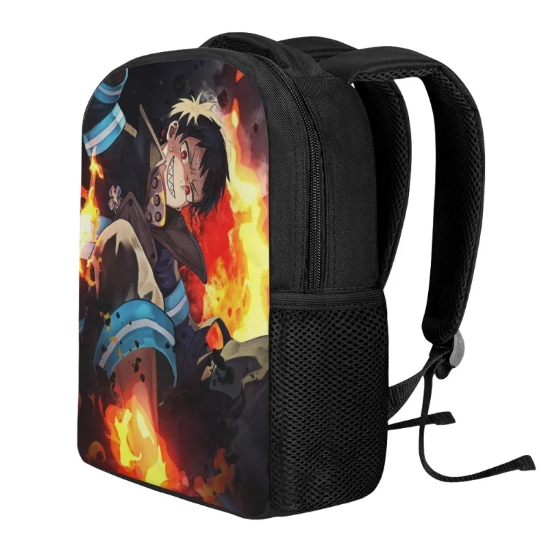 Twoheartsgirl Cartoon Fire Force Children Mini Backpack Pencilcase Kindergarten Schoolbag Pen Bag Set Primary Student Bookbags