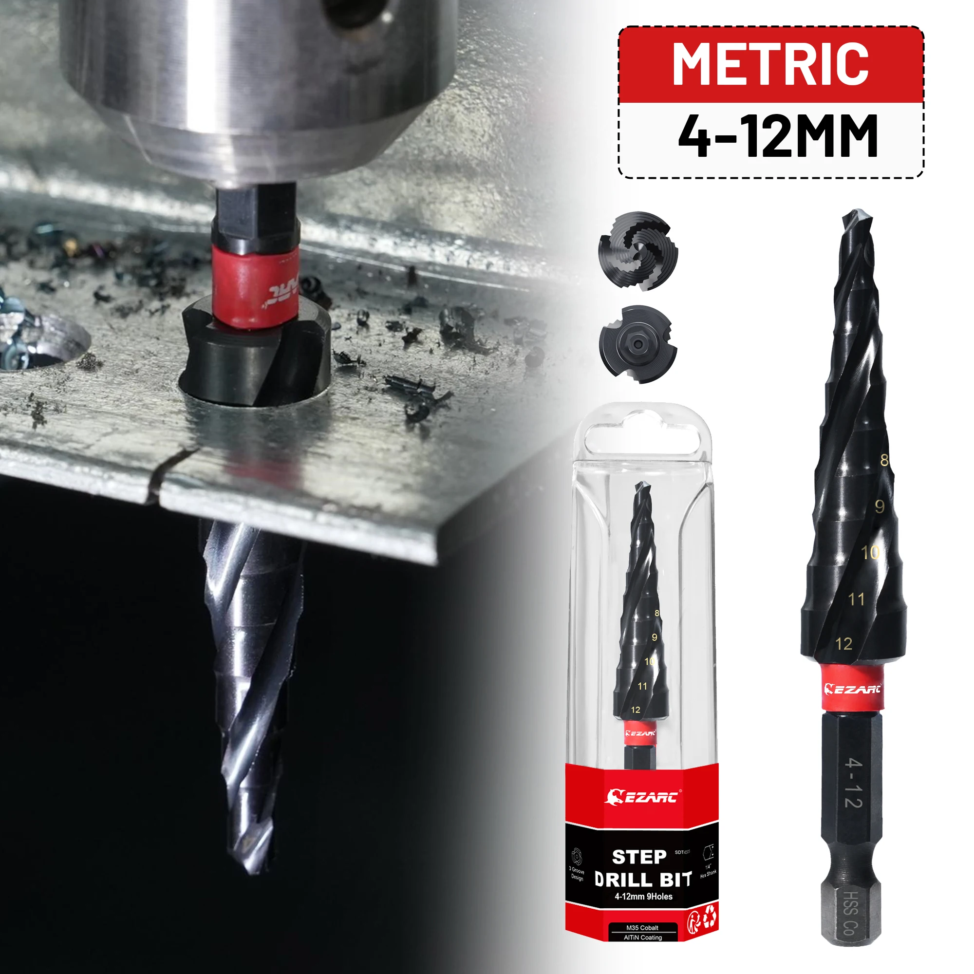 

Ступенчатое сверло EZARC HSS AlTiN для металла 3 мм