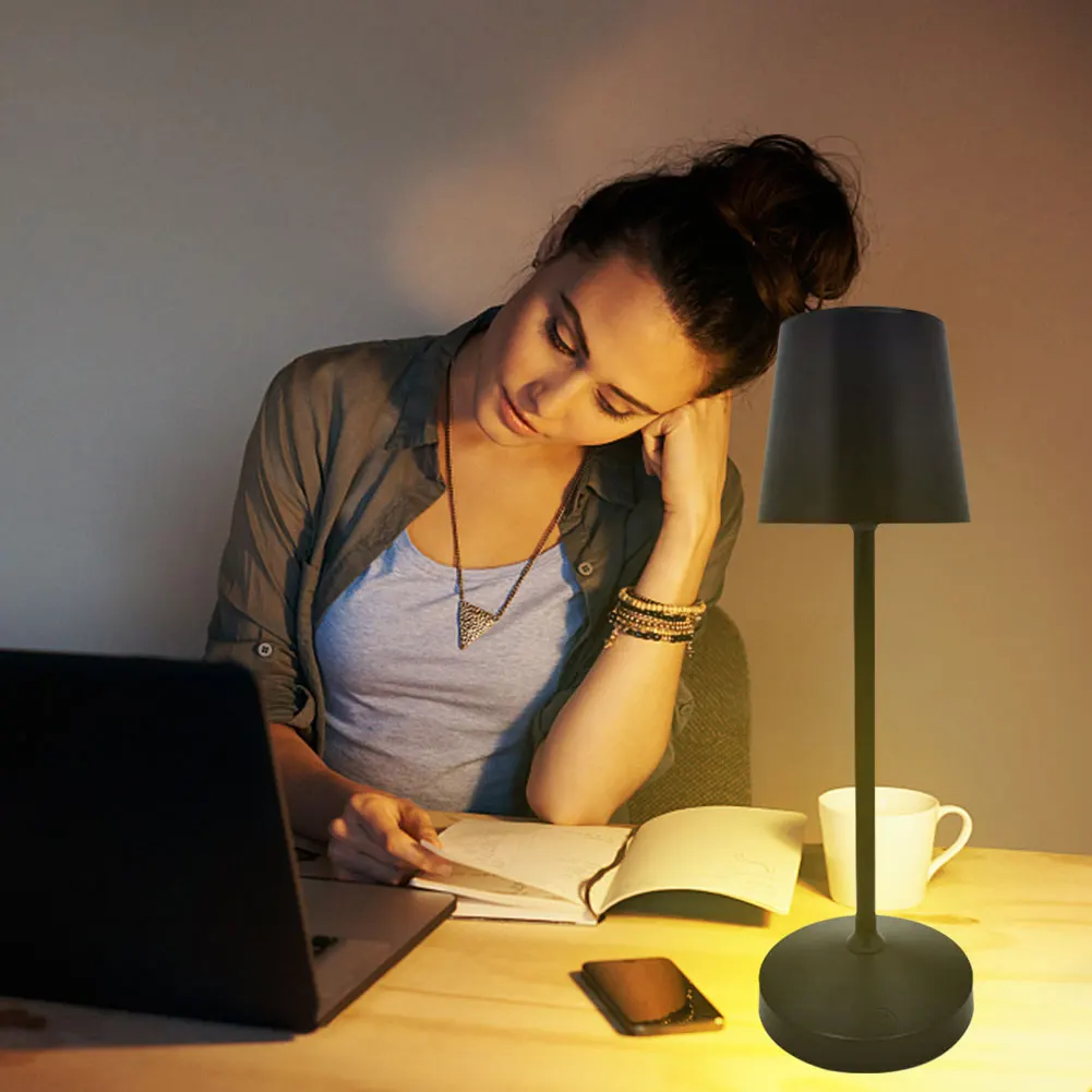 

Декоративная лампа с зарядкой от USB, энергосберегающий настольный ночсветильник с плавным затемнением и защитой глаз для дома и ресторана