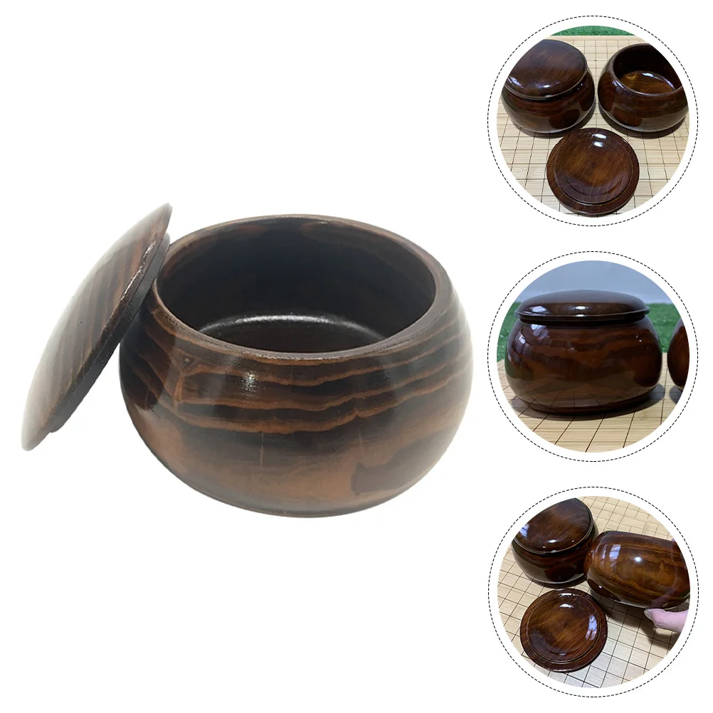 

Chess Jar Go Can Storage Bowl Solid Wood Professional Wooden Stones Holder Case