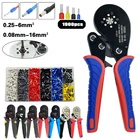 Трубчатые обжимные клещи, ручные инструменты HSC8 6-6 6-6A 0,25-6 мм м AWG 23-710, Электрический мини-обжимной зажим для проводов, прямой комплект