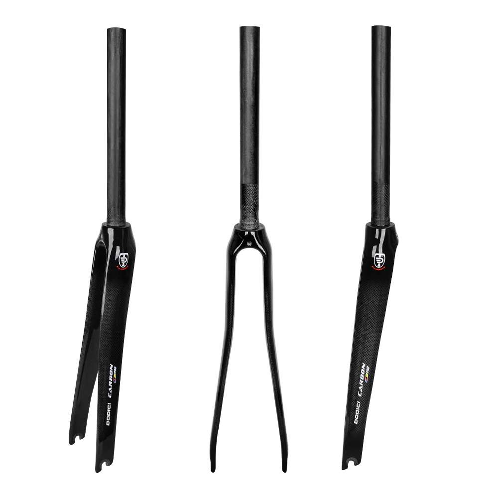 DODICI Carbon Fiber Front Fork Race Riding Road Bike C Shape Brake 700x25C Carbon Front Fork Bike Fixed Gear Ultralight Fork