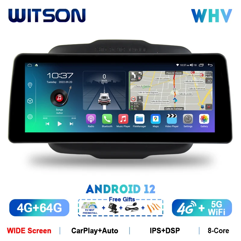 

Car Radio Audio GPS FOR JEEP RENEGADE 2016-2018 1920*720 Navigation Multimedia Player 12.3 Inch Big Screen
