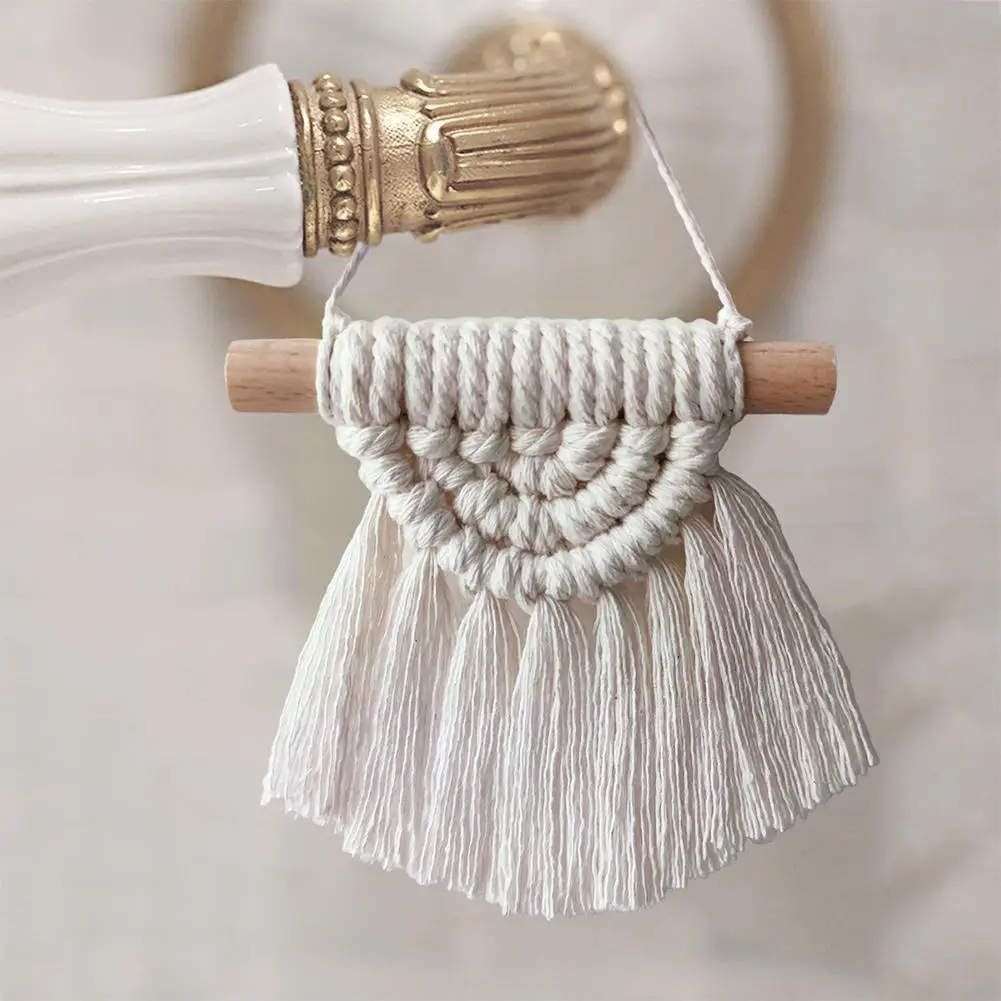 

Bohemia Handwoven Macrame Tapestry With Tassels Bedroom Accessories Farmhouse Hanging Decorations Decoration Room Living X3m6