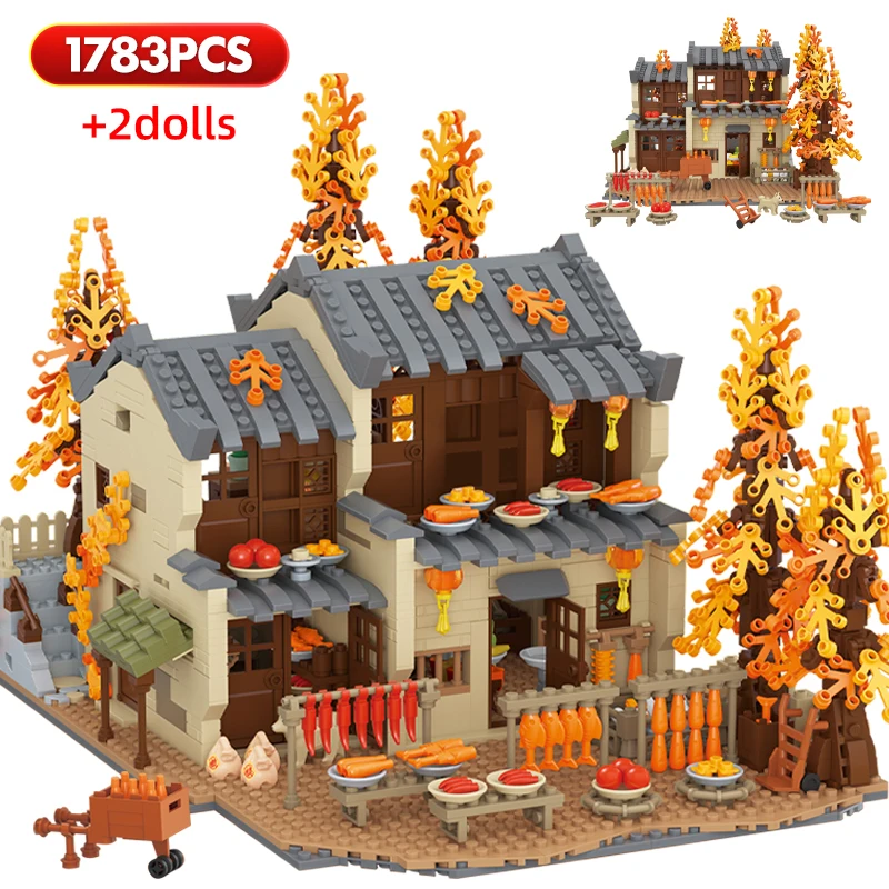 

1783pcs City Architecture Castle Building Blocks Figure House Show Autumu Harvest Atmosphere Bricks Toys for Children Gifts