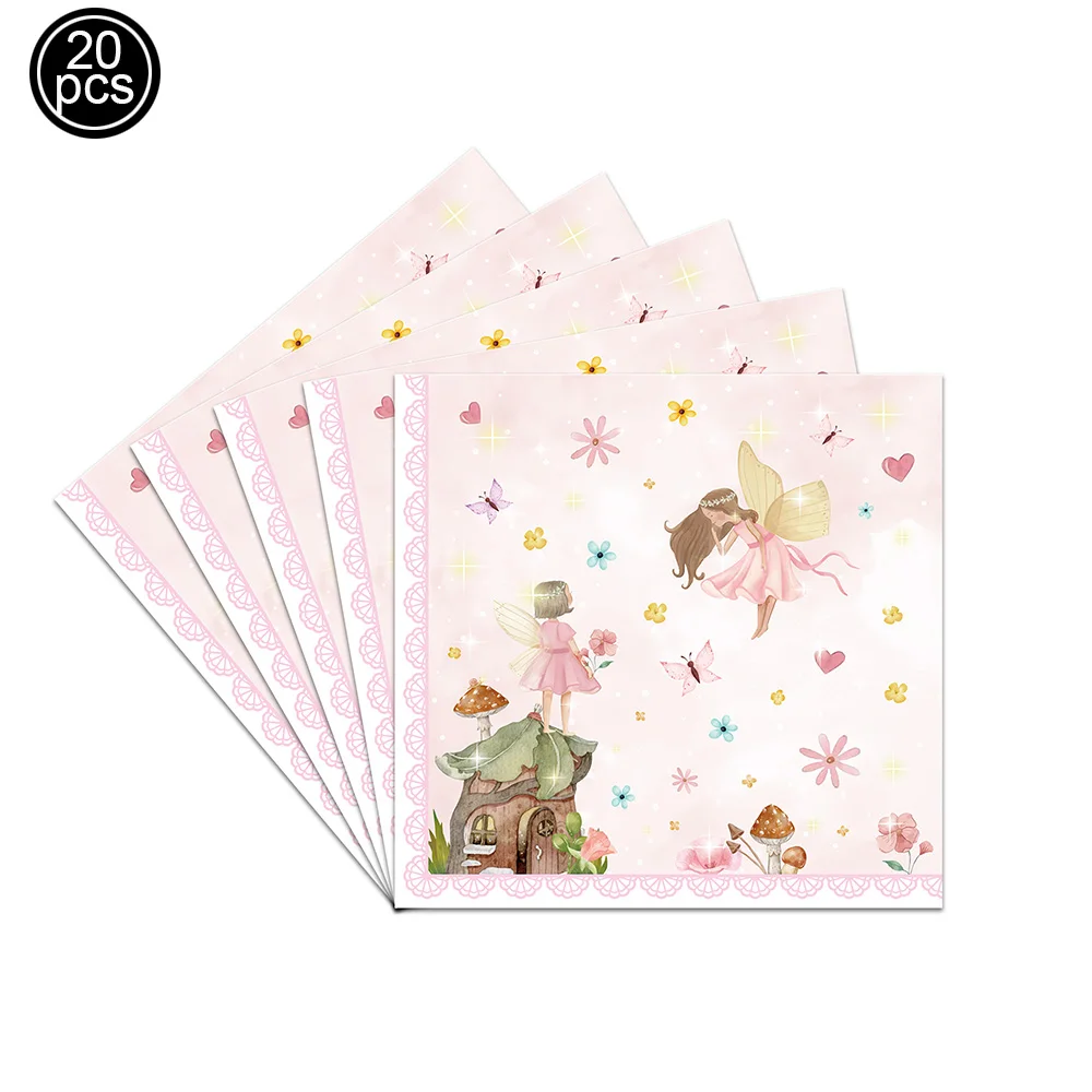 Одноразовая посуда на день рождения с цветочной феей праздничные принадлежности