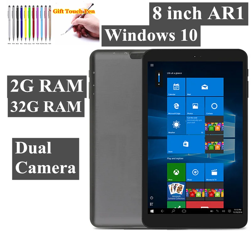 HOT Sales AR1 Pocket Tablet 8.0 INCH Windows 10 RAM 2GB DDR3+32GB Two Cameras Bluetooth-Compatible WIFI Quad Core