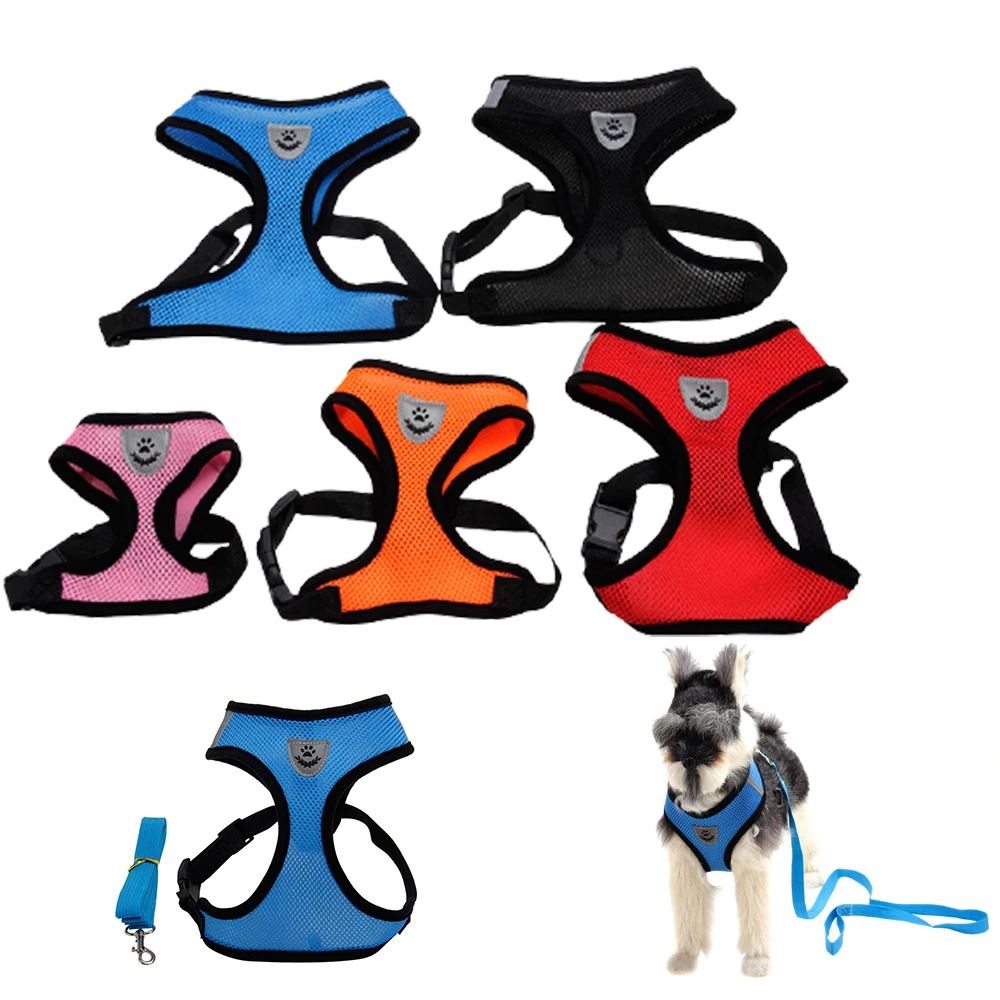 

Dog accessories Small Dog Pet Harness Puppy Cat Vest Harness Collar For Chihuahua Pug Bulldog Cats perro mascotas pet supplies