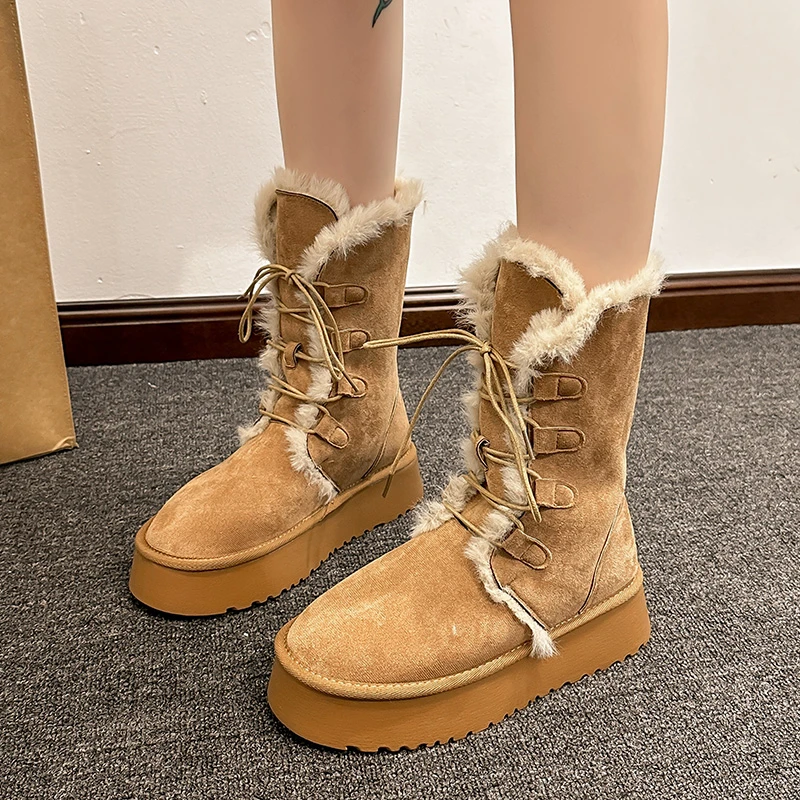 Зимние ботинки женские полуботинки австралийские 2024 осенние зимние элегантные