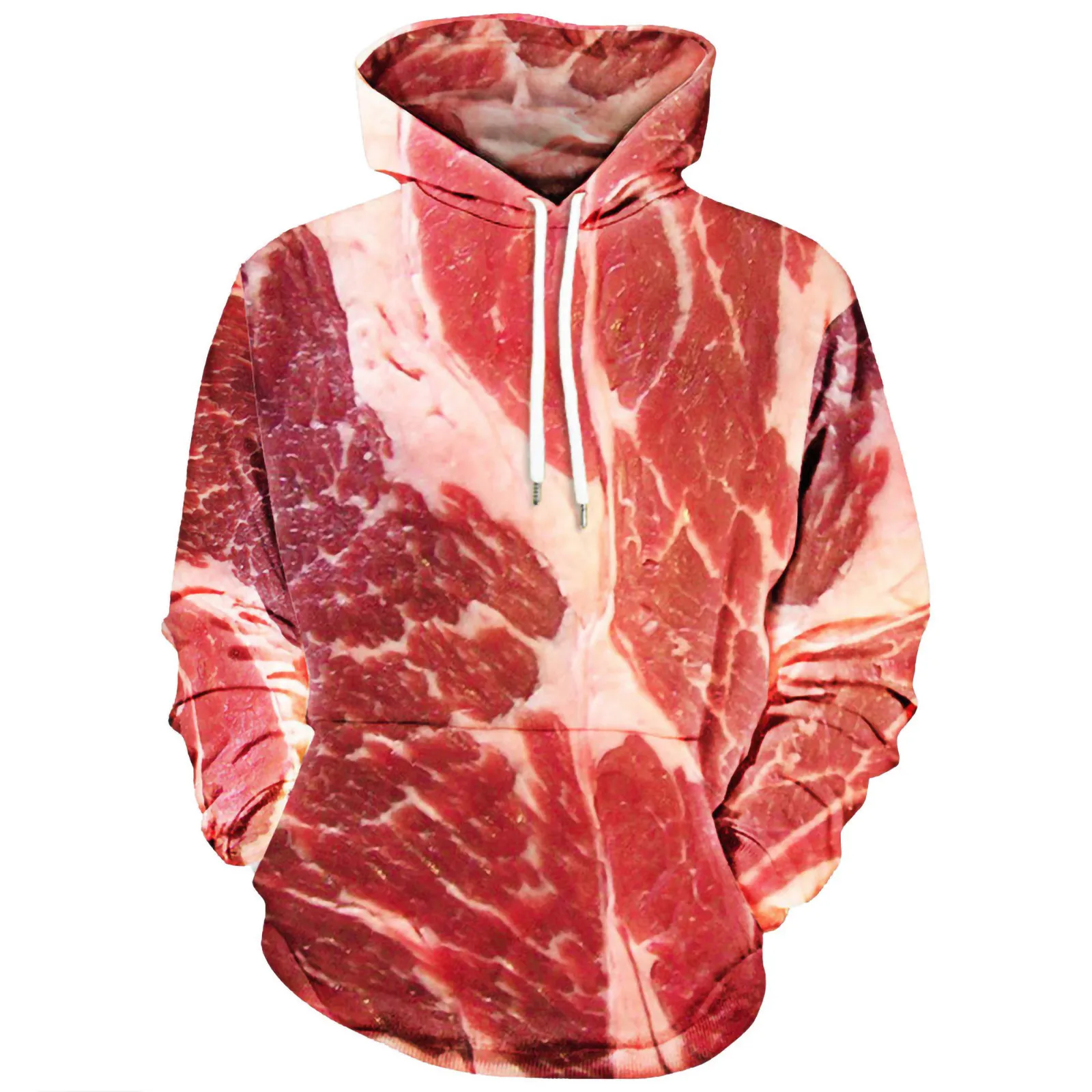 3d Meat Printed Hoodies Men Long Sleeve Drawstring Hooded Sweatshirt Pullover Tops Sudaderas Hombre  Sweatshirt Men
