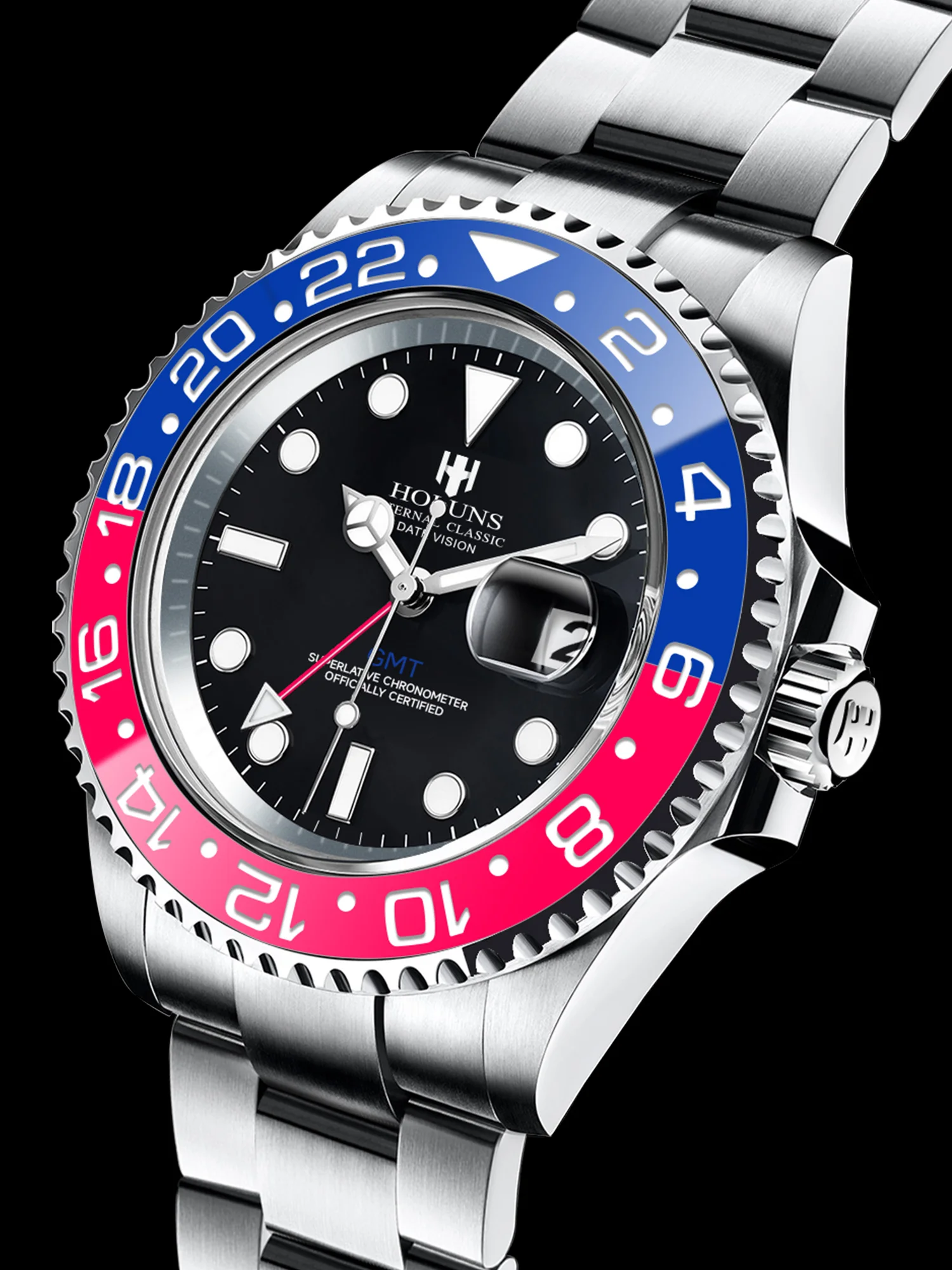 Pаспродажа Роскошные Мужские автоматические механические часы Holuns из нержавеющей стали, водонепроницаемые светящиеся часы, модные наручные часы с са...