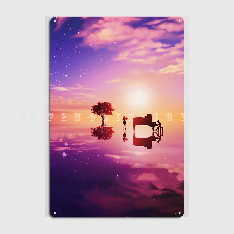 

Kaori Miyazono Poster Metal Plaque Club Home Living Room Vintage Plates Tin Sign Poster