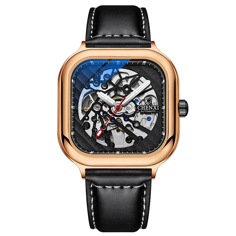2022 New Mens Watches Luxury Stainless Steel Mechanical Wristwatch Waterproof Luminous Clock Men Business Leather Watch