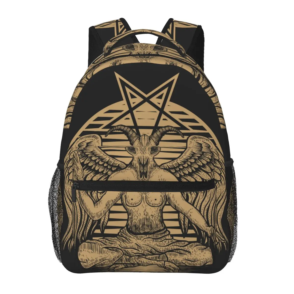 

Men Woman Backpack Baphomet World Illustration Schoolbag for Female Male 2023 Fashion Bag Student Bookpack