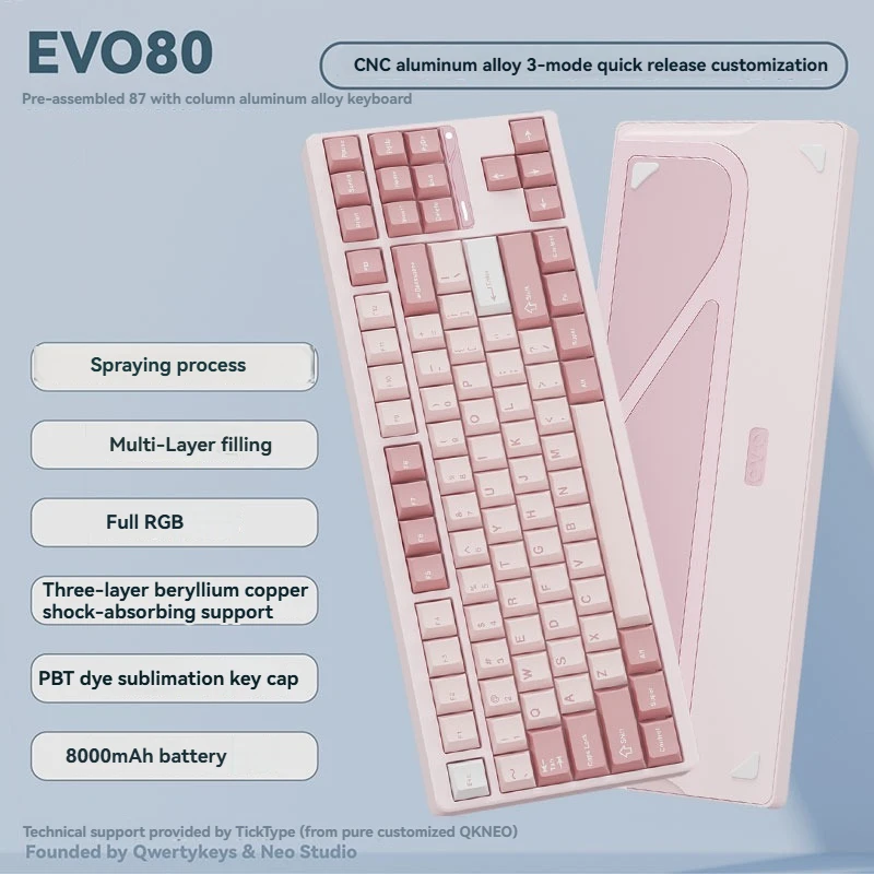 EVO80 Алюминиевая механическая клавиатура Трехрежимная Bluetooth/Беспроводная