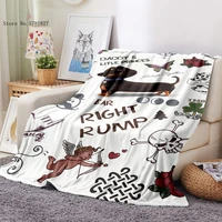 pet dog 3d print flannel blanket dachshund husky fleece blanket for kids teens office bedroom nap blanket