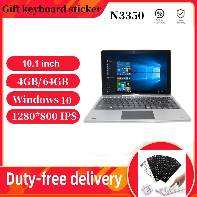 10.1'' Windows 10 N3350 Tablets PC Quad&nbsp;Core 4GB RAM 64GB R