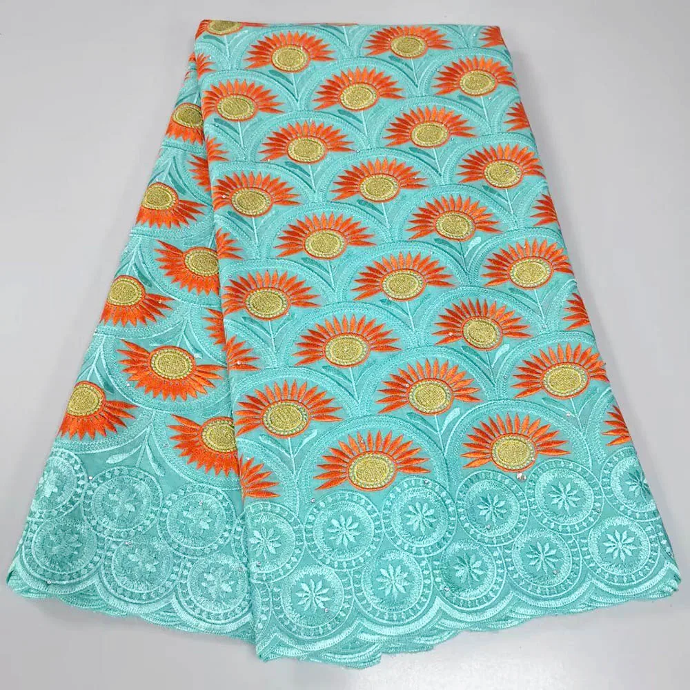 

Светильник-зеленая новейшая нигерийская Африканская Хлопковая кружевная ткань 2022, недорогая Высококачественная швейцарская вуаль, кружев...