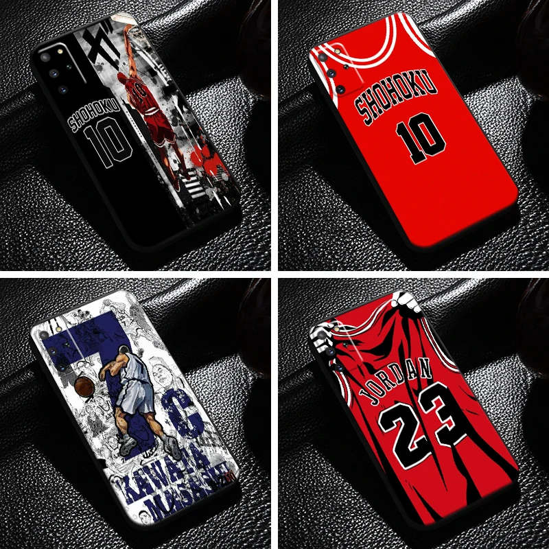 

Japan Anime SLAM DUNK For Samsung Galaxy S21 S20 S10 10E S9 S8 Plus S21 S20 Ultra FE 5G Phone Case TPU Black Soft