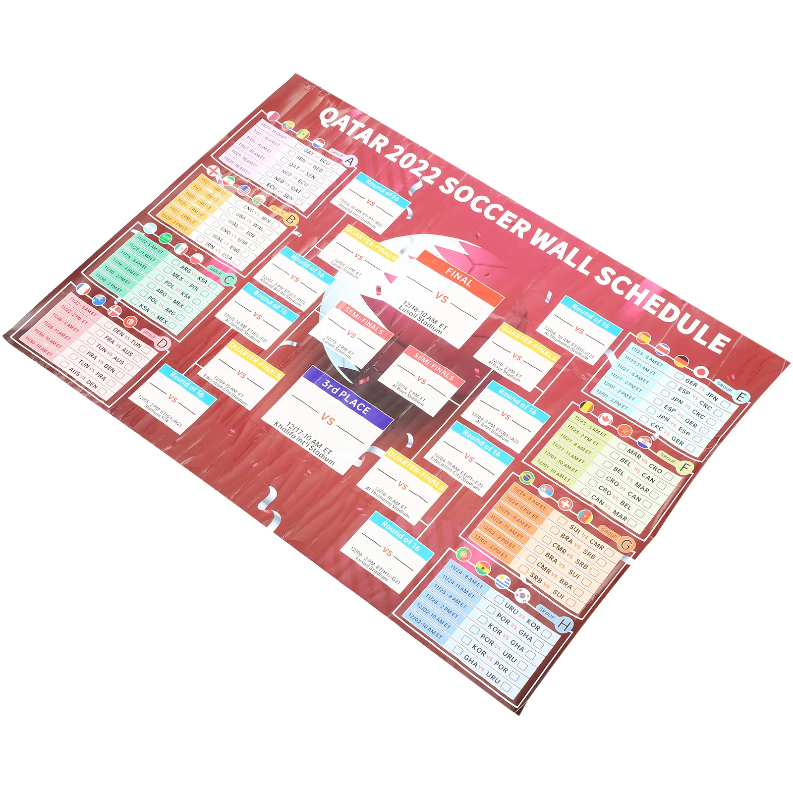 

Poster Football Soccer Schedulehome Office Tournament Wallchart Match Interactive Game Decorative Decor