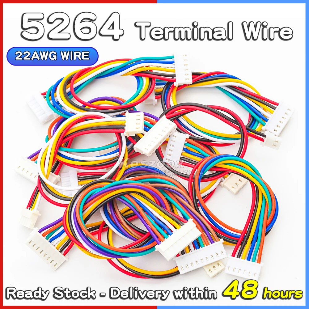

Yoeruyo Molex 2.5mm 5264 Wire Connector 22AWG Wire 2/3/4/5/6/7/8/9/10P 10-50cm Length Male Female Socket Terminal