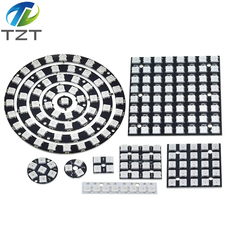Модуль светодиодной панели WS2812 WS2812B WS 2811 5050 RGB 4 8 12 16 каналов 5 В 1 бит 24 Радужный