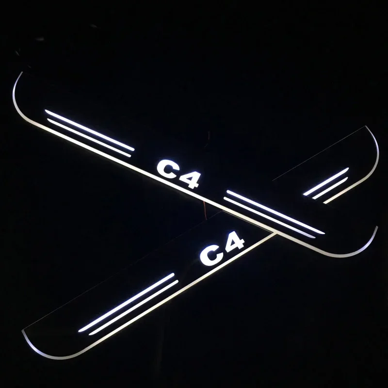 Светодиодные накладки на пороги Fooestep для Citroen C4 2015 2016 2017 2018 12 В педальная доска