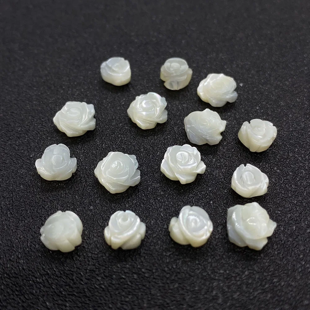 Бусины из натуральной пресноводной ракушки в форме розы Перламутровые сделай