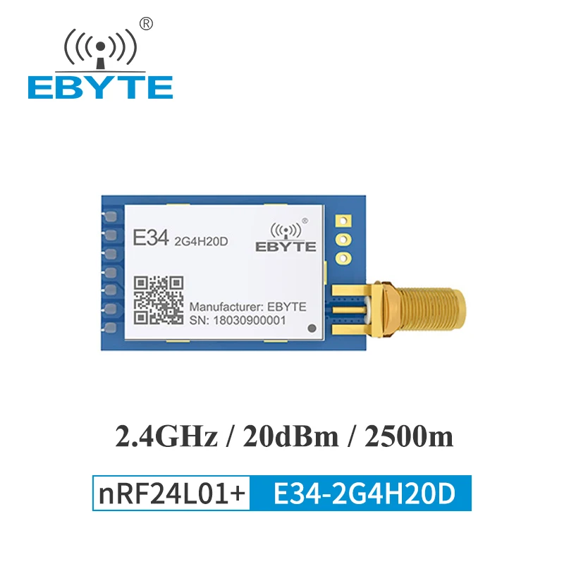 Приемник беспроводного приемопередатчика 2,4 ГГц, Φ 100 мВт, антенна IoT DIP, модуль беспроводной связи дальнего действия