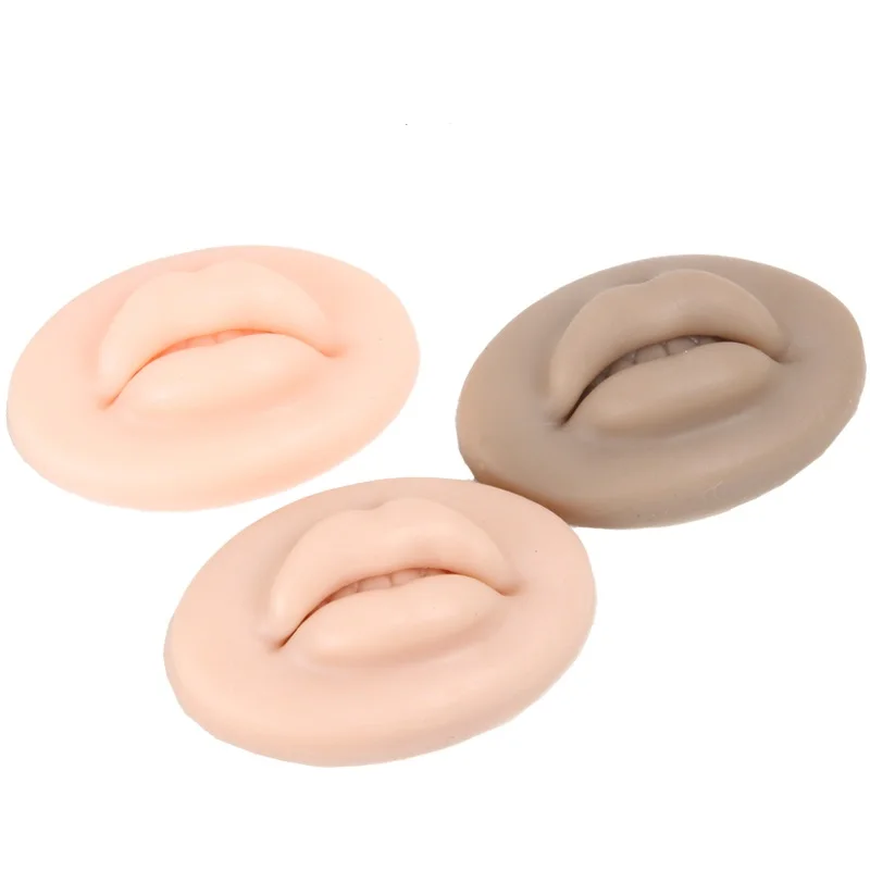 Microblading Supplies 5D Silicone Lip Shape Practice Skin With Teeth Reuseable Training Skin For Lip Blush Permanent Makeup