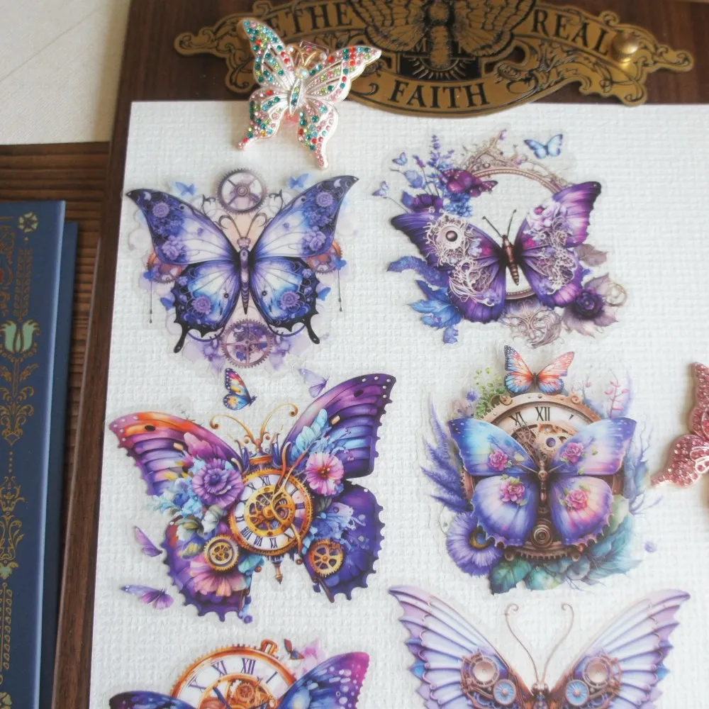 18 шт. механическая шестерня крылья дизайн бабочки ПВХ наклейка скрапбукинг