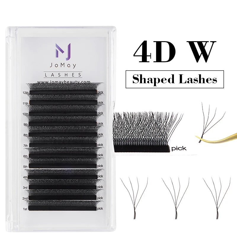 

4D W Volume Eyelashes Extension Private Label Faux YY Lashes Clusters Wholesale Clover Easy Fan Y Lashes Mix False Mink D Cur