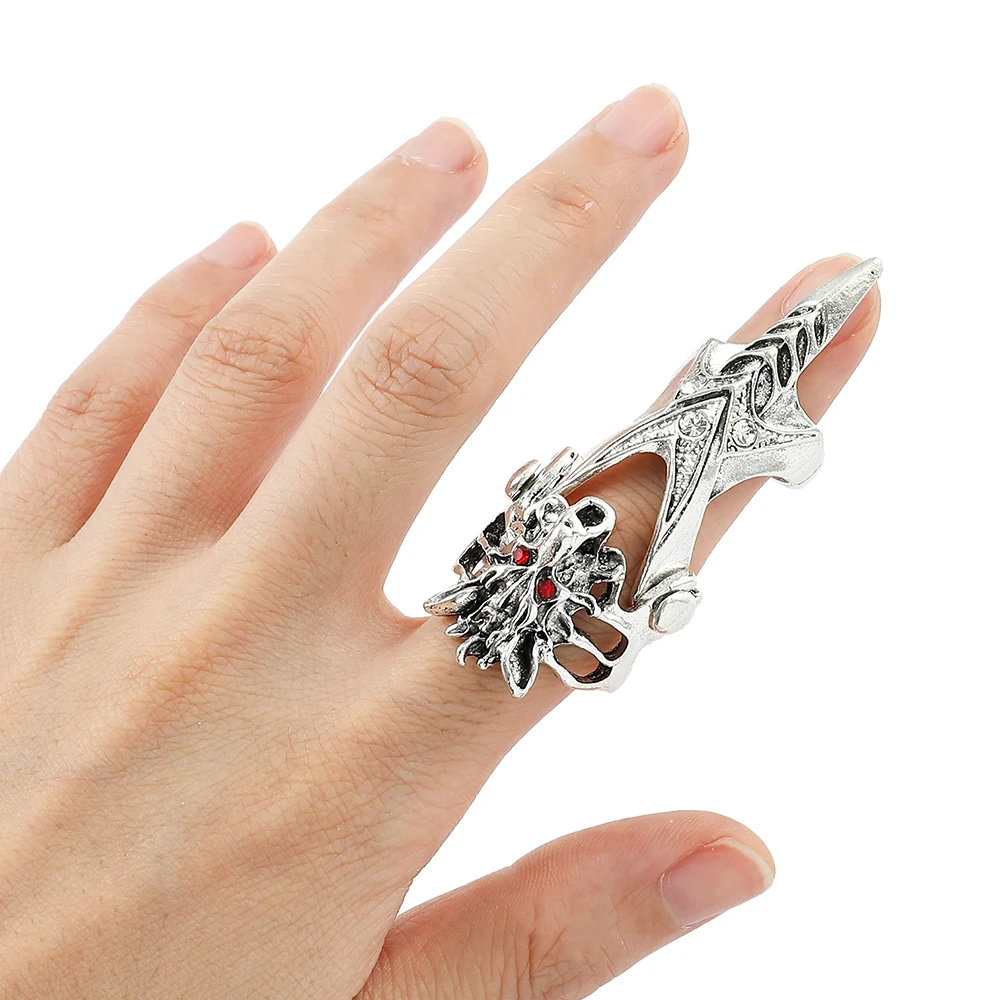 

Vintage Silver Wolf Ring Hip Hop Wolfsbane Joint Rings Fashion Men Charms Jewelry Accessories Gift