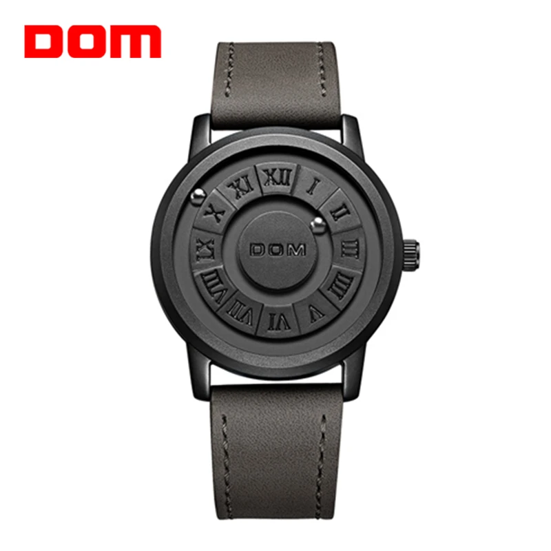 DOM Trend Concept New Personality Men's Watch Creative Scrolling Pointer magnetic force Fashion watch for men Waterproof M-1345