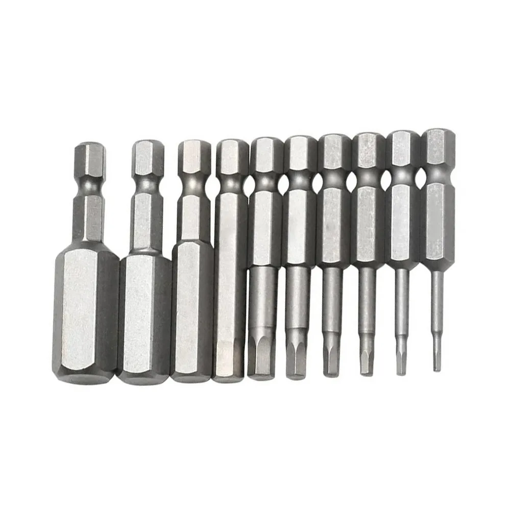 

10 Pcs Hex Screwdriver Bit 1/4 Hex Shank Magnetic Head Screw Driver 50mm Screwdriver Bits H1.5-H12 Quick Connection Hand Tools