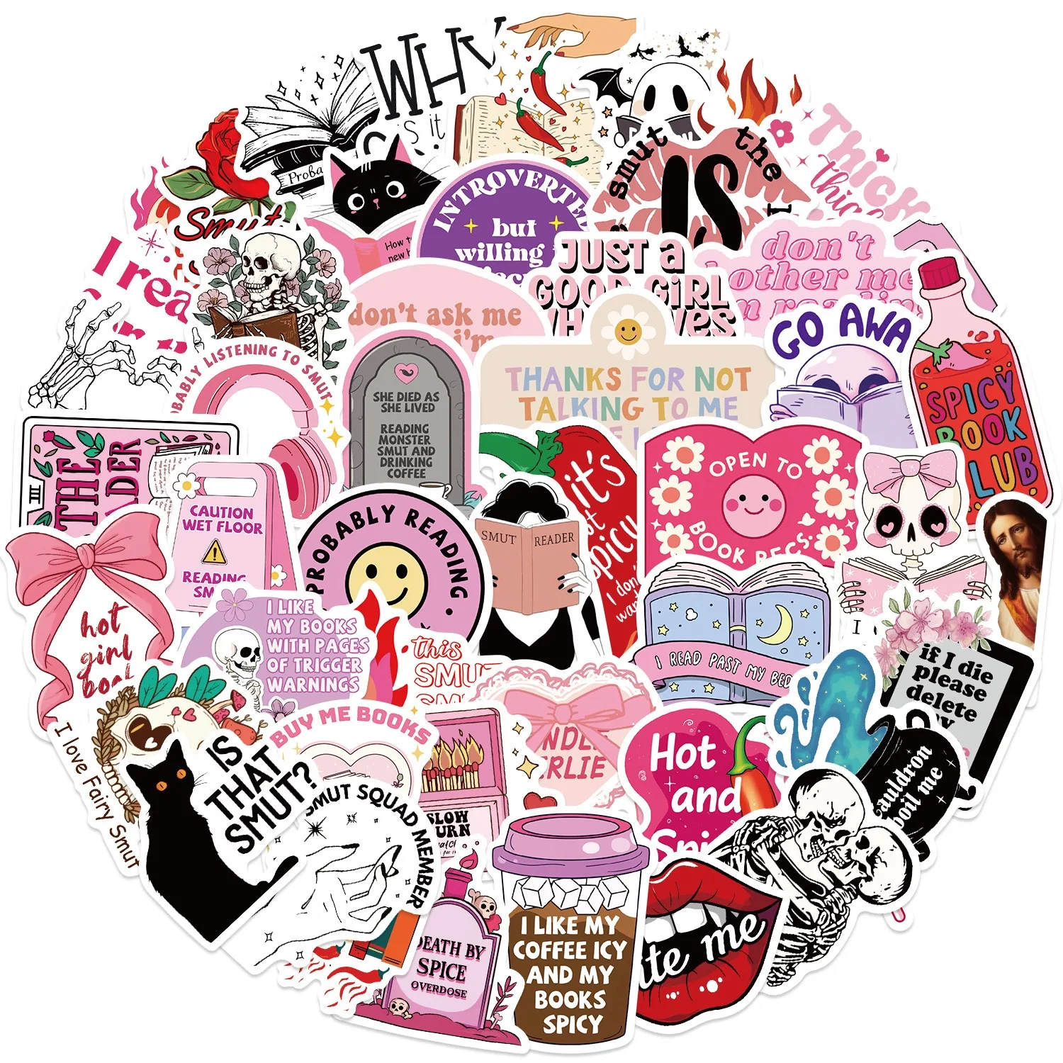 10/50 шт. розовый Smutty Dark Romance Bookish Spice Reader для девочек мультяшная наклейка