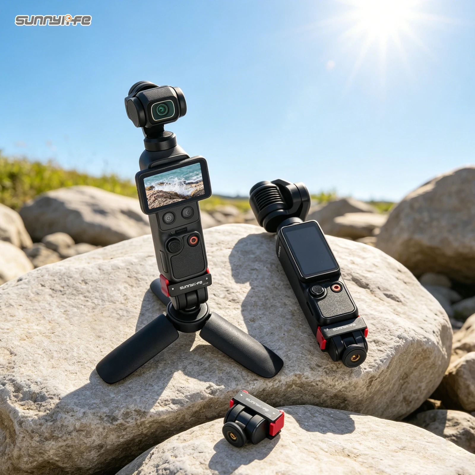 Фото Быстросъемный адаптер Sunnylife для DJI Osmo Pocket 4/3 с резьбовым отверстием 1/4 дюйма, 180° °   Регулируемая расширяемая деталь для камеры №3