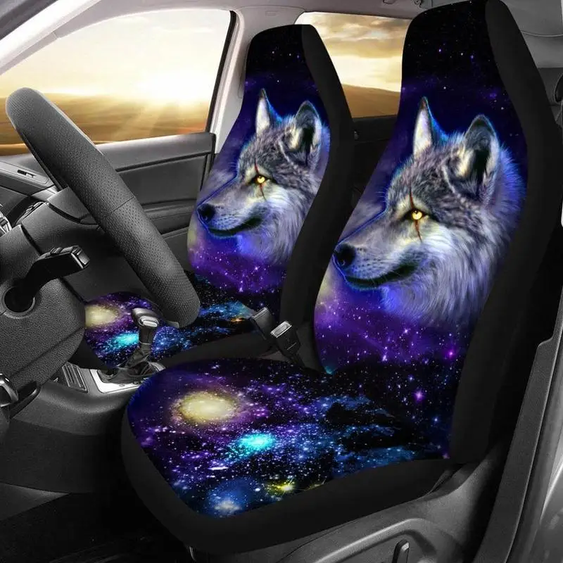 

Универсальный чехол для автомобильных сидений утолщенная полиэфирная 3D печать волка включная защита сиденья передняя все авто внутренняя ...