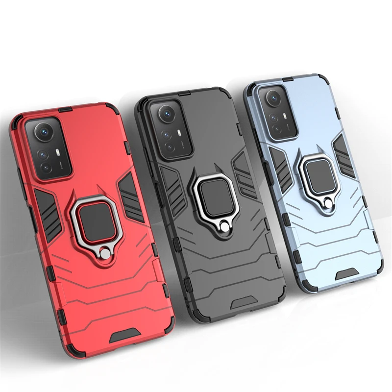 

For Redmi Note 12S Case Cover Redmi Note 12S Capas Shockproof Back Armor Metal Ring Magnetic Holder Fundas Xiaomi Redmi Note 12S