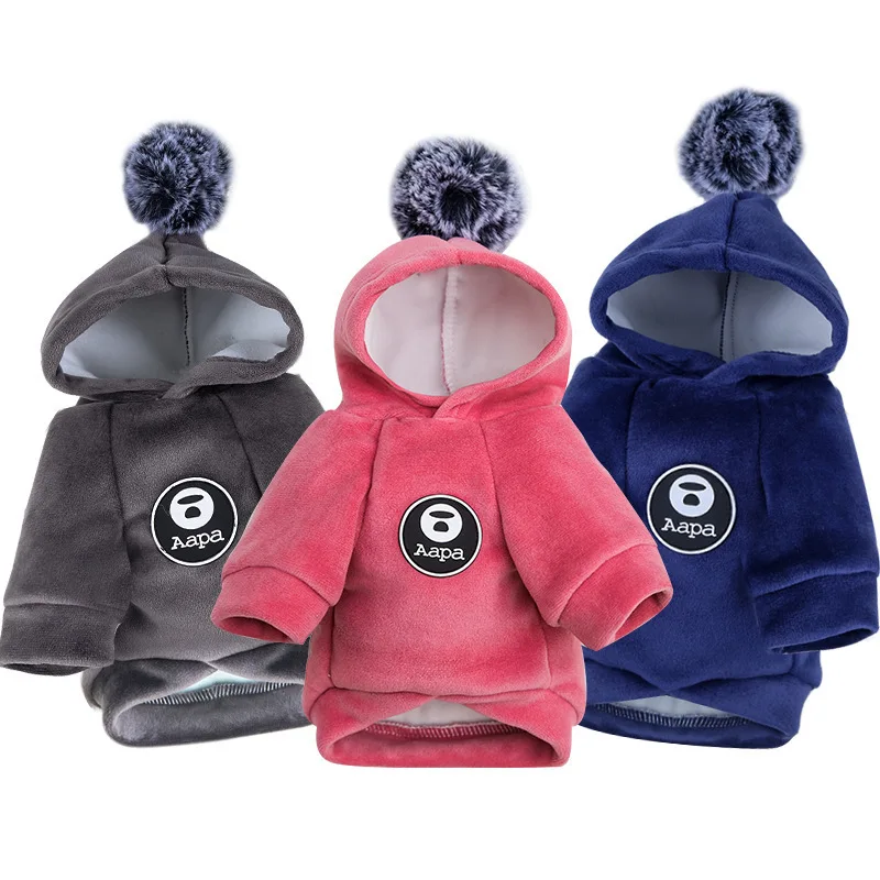 

Fashion Hooded Dog Hoodies Winter Dog Clothes For Small Dogs Chihuahua Sweater French Bulldog Jacket Puppy Coat Pet Accessories